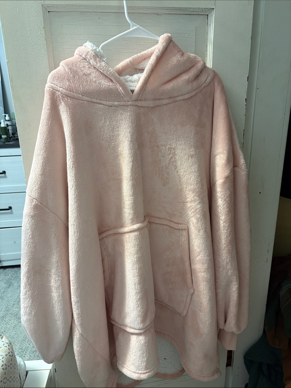 Cozy Oversized Pink Plush Hoodie